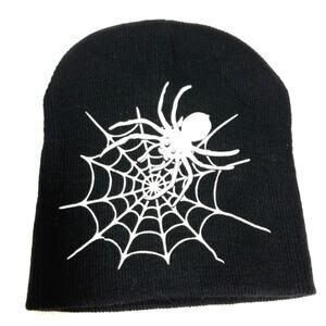 NWOT Glow in the Dark Spider Web beanie hat